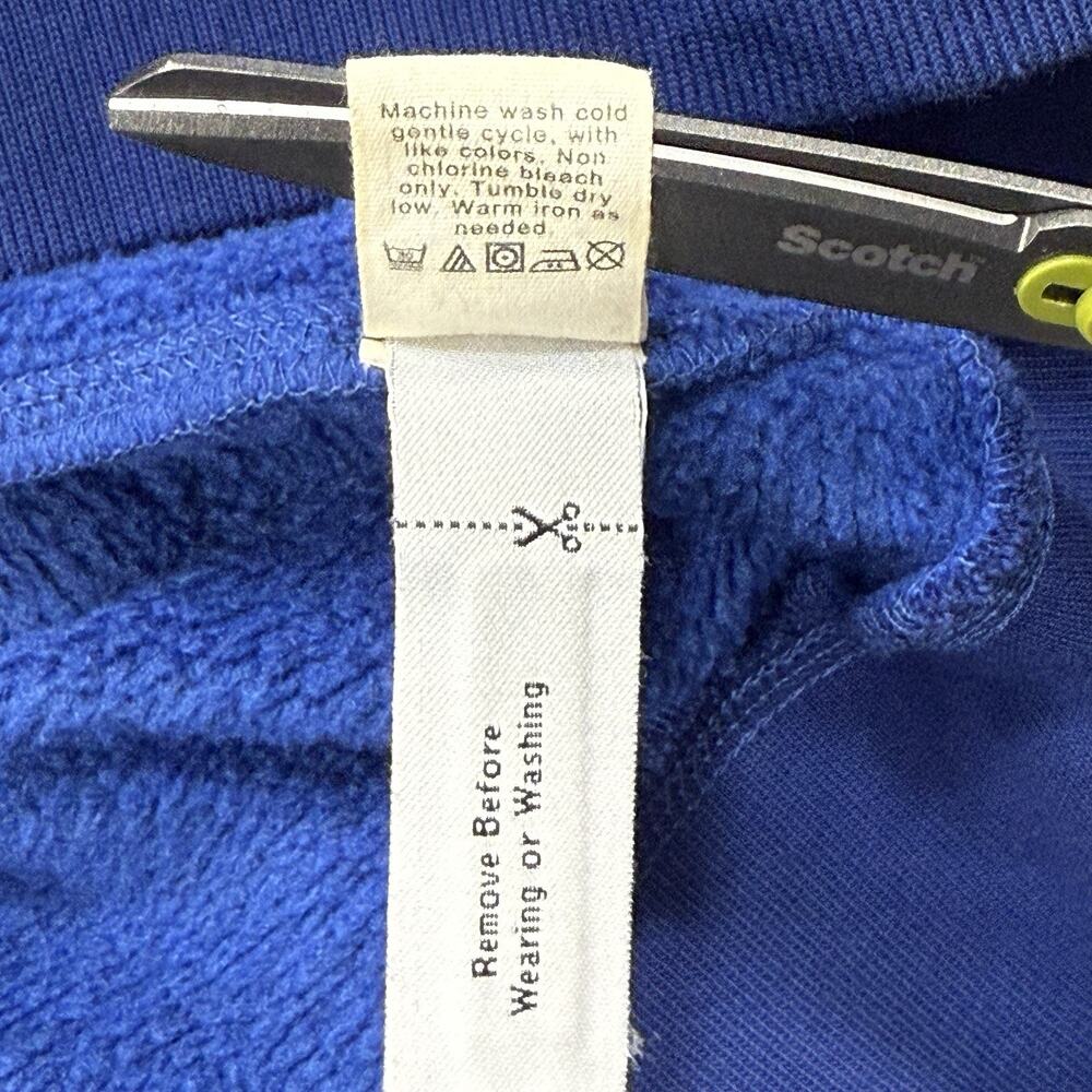 J.Crew Sporting Goods Mens‎ Large Blue Fleece Pullover 1/4 Zip Sweatshirt Jacket - Picture 4 of 8